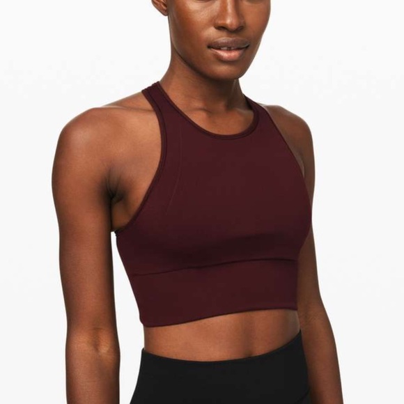 lululemon athletica Other - Lululemon Ebb to Train Sports Bra High-Neck Crop Top Women’s 10 Garnet Maroon